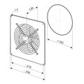 Ventilátor VENTS OV1 150 priemyselný, štvorcový (250x250mm), čierny