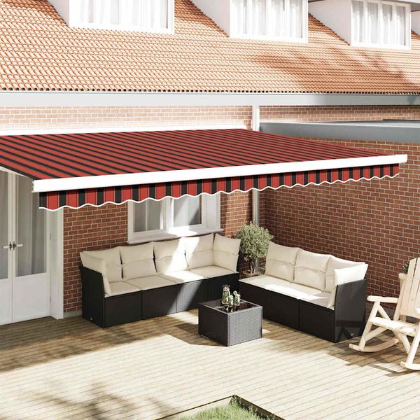 vidaXL Nahrádzajúci lem markízy Oranžová / Čierna / Žltá 480 x 20 cm