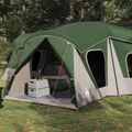 vidaXL Rodinný stan 14-miestny Zelená 185T Polyester s PU náterom