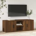 vidaXL TV skrinka hnedý dub 100x35x55 cm spracované drevo