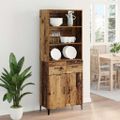 vidaXL Highboard Staré drevo 69,5 x 34 x 180 cm Kompozitné drevo