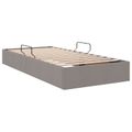 vidaXL Otomanový posteľný rám s úložiskom Sivohnedá 90 x 200 cm látka
