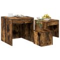 vidaXL Stohovateľné stolíky 3 ks dymový dub spracované drevo