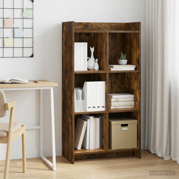 vidaXL Knižnica Dymový dub 59 x 30 x 111 cm Kompozitné drevo