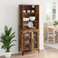 vidaXL Highboard Staré drevo 69,5 x 34 x 180 cm Kompozitné drevo