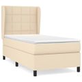 vidaXL Posteľný rám boxsping s matracom krémový 90x200 cm látka