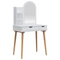 vidaXL Sada toaletného stolíka FAUSKE 3 ks Biela 76 x 50 x 143 cm