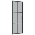 vidaXL Vnútorné dvere 76x201,5 cm čierne matné sklo a hliník