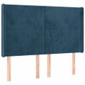 vidaXL Čelo postele so záhybmi tmavomodrá 147x16x118/128 cm zamat