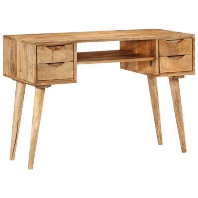 vidaXL Stolík so zásuvkami 110x47x76 cm mangovníkový masív