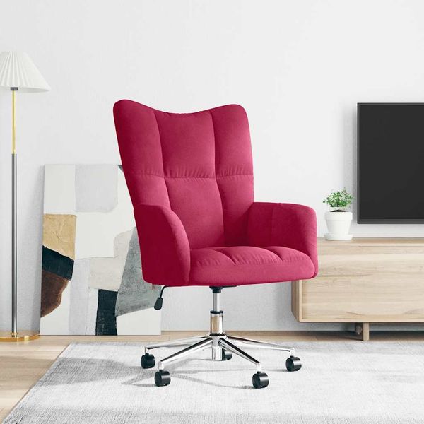 vidaXL Relaxačné kreslo vínovo-červené zamat