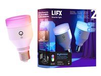 LED žiarovka - tvar: A60 - E27 - 11,5 W (ekvivalentná 80 W) - trieda F - niekoľkofarebné/teplé až studené biele svetlo - 1500-9000 K - biela (balenie 2)