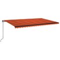 vidaXL Ručne zaťahovacia markíza 500x350 cm oranžová a hnedá