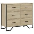 vidaXL Komoda so zásuvkami, dub sonoma 91x35,5x74,5cm kompozitné drevo
