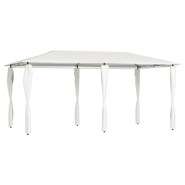 vidaXL Altánok s poťahmi na stĺpiky 2,98x5,3x2,59 m, krémový 160 g/m²