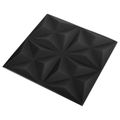 vidaXL Nástenné panely 48 ks 50 x 50 cm Origami Čierny XPS Pena