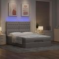 VidaXL Osmanská posteľ s matracom a LED diódami Taupe 140x200 cm Látka