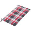 vidaXL Záhradná lavička+červená kockovaná podložka 112cm, tíkový masív