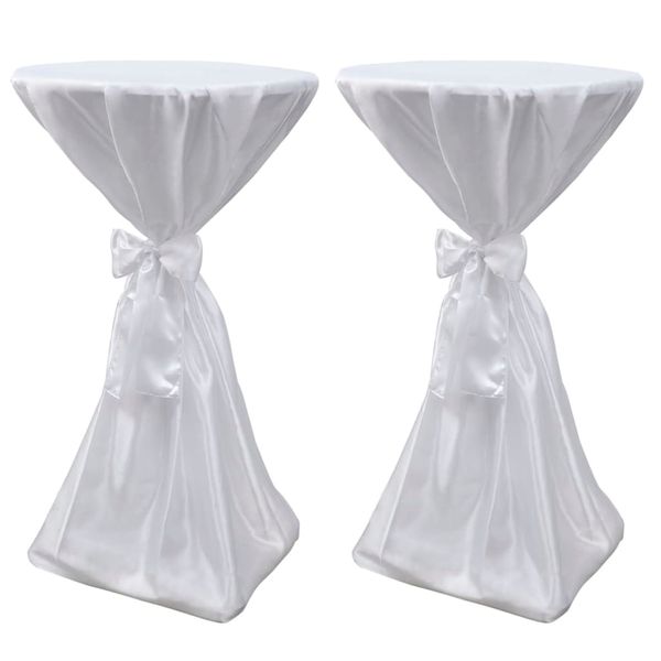 Biely návlek na stôl so stuhou, 80 cm, 2 ks