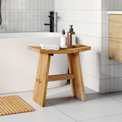 vidaXL Kúpeľňová stolička Hnedá 50 x 29,5 x 50,5 cm