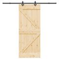 vidaXL Posuvné dvere NARVIK Prírodná a čierna 85 x 210 cm (213,5 cm)