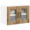 vidaXL Nástenný sklenený kabinet LUCCA Dub artisan 60 x 31 x 40 cm