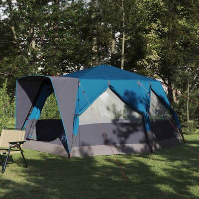 vidaXL Cabin Tent 7-Person so strechou Modrá 400 x 350 x 212 cm
