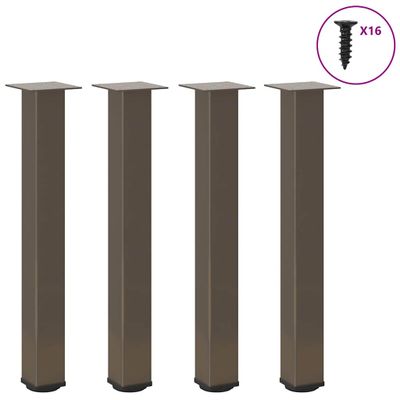 vidaXL Nohy konzolového stolíka 4 ks, prírodná oceľ, 72-74 cm, oceľ
