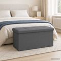 vidaXL Skladacia úložná lavička Svetlosivá 180 kg 80 L 77 x 38 x 38 cm