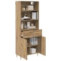 vidaXL Highboard Remeselný dub 69,5 x 34 x 180 cm Kompozitné drevo