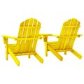 vidaXL Záhradné stoličky Adirondack+stolík, jedľový masív, žlté