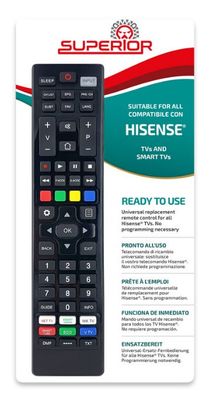 Univerzálny ovládač SUPERIOR, pre TV a SmartTV HISENSE Univerzálny ovládač SUPERIOR, pre TV a SmartTV HISENSE
