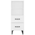 vidaXL Komoda biela 34,5x34x90 cm spracované drevo