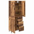 vidaXL Highboard 2 ks Staré drevo 69,5 x 34 x 180 cm Kompozitné drevo