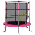 vidaXL Trampolína s bezpečnostnou sieťou okrúhla 140x160 cm ružová