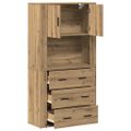 vidaXL Highboard Remeselný dub 80 x 33 x 150 cm Kompozitné drevo