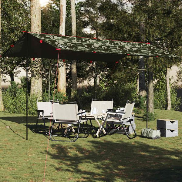 vidaXL Kempingová plachta maskáčová 506x306 cm vodotesná