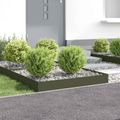 vidaXL Obrubník trávnika 4 ks 100 x 100 x 20 cm Oceľ Olivovo zelená