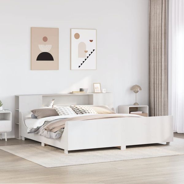 vidaXL Posteľ bez matraca biela 200x200 cm masívna borovica