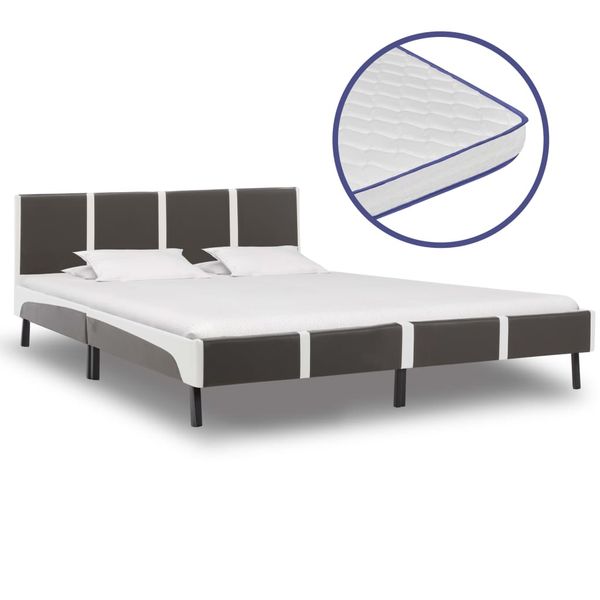 vidaXL Posteľ s matracom s pamäťovou penou 160x200 cm umelá koža