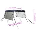 vidaXL Strieška Bimini s 3 oblúkmi a sieť. stenami 183x(154-167)x137cm