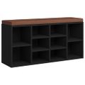 vidaXL Lavica na topánky čierna 103x30x48 cm spracované drevo
