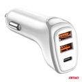 Nabíjačka do auta 2x USB-A + USB-C 38W AMiO-03886