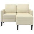 VidaXL 2-miestna pohovka s chaise krémová v tvare L z umelej kože
