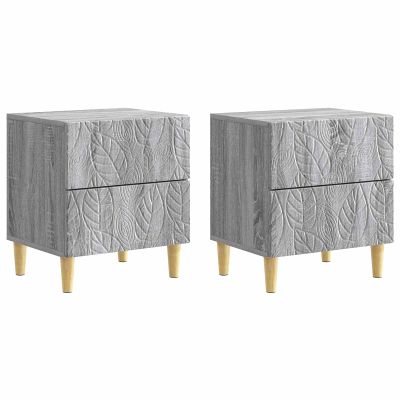 vidaXL Nočný stolík 2 pcs Sivý Sonoma 43 x 34,5 x 48 cm
