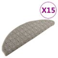vidaXL Kobercové nášľapy na schody 15 ks sivé 65x21x4 cm