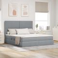 vidaXL Postel s úložným prostorem a matrací Svetlosivá 160 x 200 cm