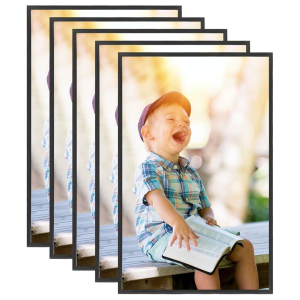 vidaXL Fotorámiky na stôl, koláž 5 ks, čierne 20x25 cm, MDF