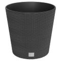 vidaXL Kvetináč s vyberateľnou vložkou antracitový 35/37,5 l PP ratan