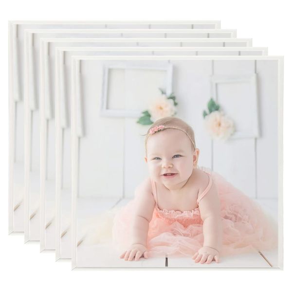vidaXL Fotorámiky na stenu alebo stôl 5 ks strieborné 40x40 cm MDF
